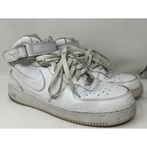 NIKE AIR FORCE 1 Mid '07 Mens 13 Triple White Sneakers Shoes‎ 315123-111